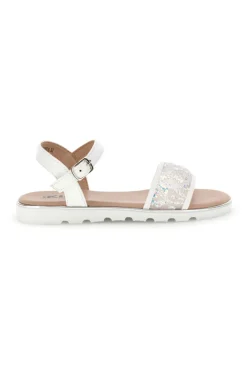 Sandali bianchi con fascia brillante Pitt kids 392637S