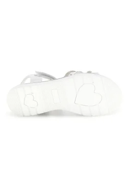 Sandali bianchi con fascia brillante e strappo Grazie girl 15101