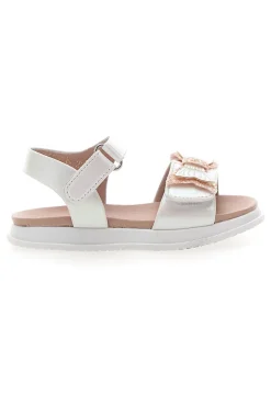 Sandali bianchi con fiocco glitter Pitt Kids 39G2521S