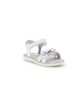 Sandali bianchi con fiori decorativi iridescenti Laura Biagiotti L9882C9702