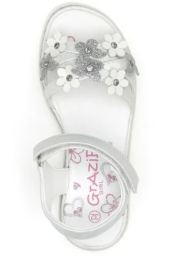 Sandali Bianchi con Fiori Grazie Girl 14339
