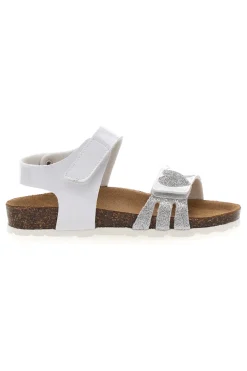 Sandali bianchi con glitter e chiusura a strappo Pitt Kids 45260TWV