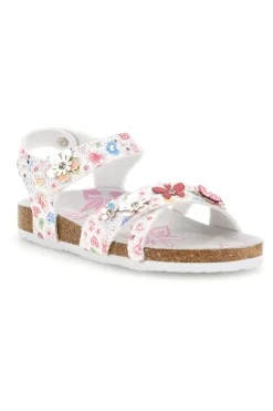 Sandali Bianchi con Stampa Floreale Pitt kids 14407