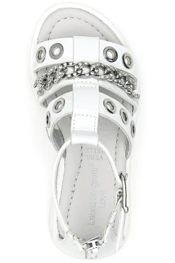 Sandali bianchi con strass e borchie silver Laura Biagiotti AG1728616312