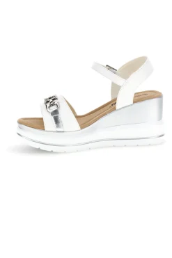 Sandali Bianchi con zeppa e catena decorativa Energy E425