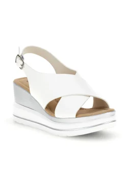 Sandali Bianchi con zeppa e fasce incrociate Energy E423