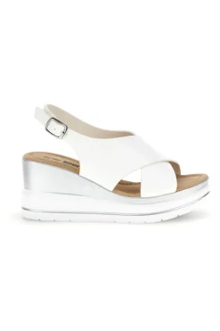 Sandali Bianchi con zeppa e fasce incrociate Energy E423