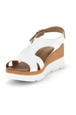 Sandali bianchi con zeppa made in Italy Plocadi 11074113