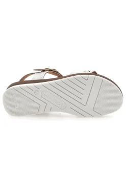 Sandali bianchi con zeppa traforati Linea Comoda 7194P