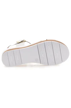 Sandali bianchi e argento con plantare comfort Bio Up 402