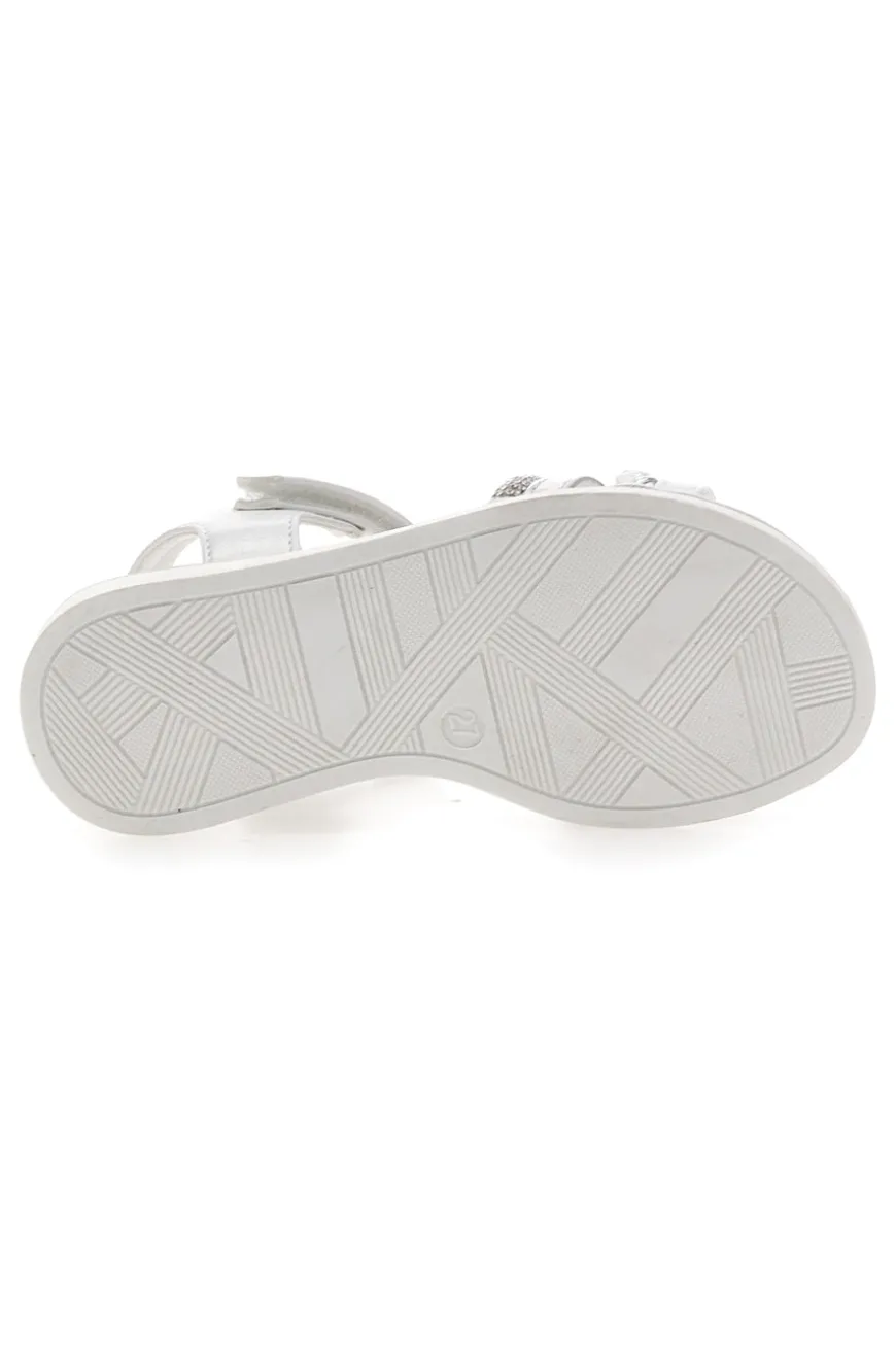 Sandali Bianchi e Argento con Velcro GRAZIE GIRL 14342