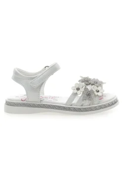 Sandali Bianchi Eleganti con Fiori e Farfalle Grazie Girl 14339