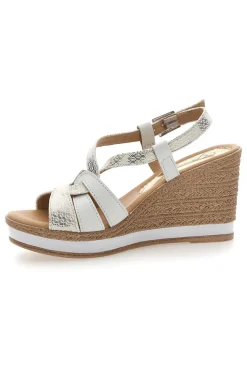 Sandali Bianchi e Platino con Zeppa 9cm PITTARELLO LOOK MK3226228