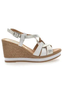 Sandali Bianchi e Platino con Zeppa 9cm PITTARELLO LOOK MK3226228