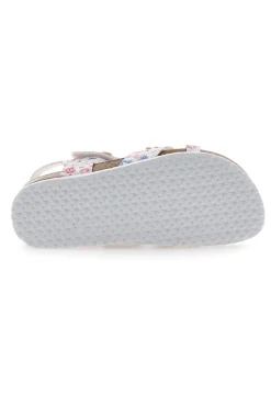 Sandali Bianchi e Rosa Con Applicazioni Floreali Pitt Kids 14407