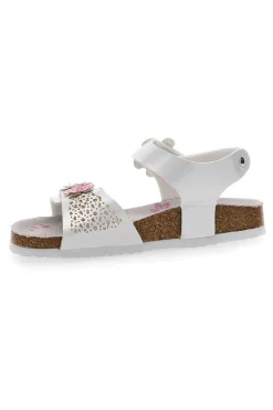 Sandali Bianchi e Rosa Con Applicazioni Floreali Pitt Kids 14417