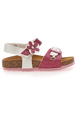 Sandali bianchi e rosa con brillantini Pittarello Bio 257A084SR