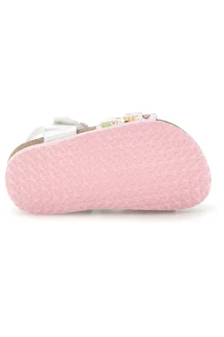 Sandali bianchi fantasia floreale con strappi Pitt kids 14223