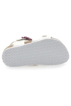 Sandali bianchi leopardati con fibbie rosa Pitt Kids 14505