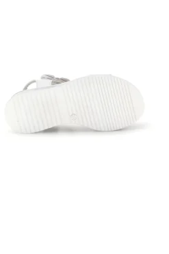 Sandali bianco applicazioni floreali cinturino regolabile Pitt kids 392642S