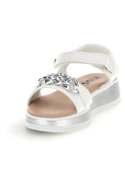 Sandali bianco con cinturini con brillantini Pitt kids 392629S