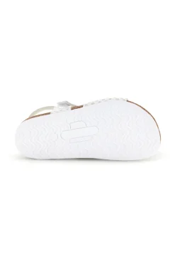 Sandali bianco e oro con fibbie Pittarello bio 257A187SR
