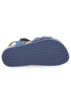 Sandali blu con chiusura a strappo e scritta SPORT Pitt Kids 14513