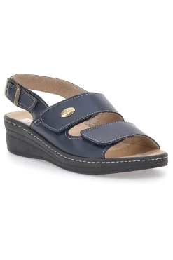 Sandali Blu con Cinturino e Sottopiede in Pelle PRIMA RIGA 182