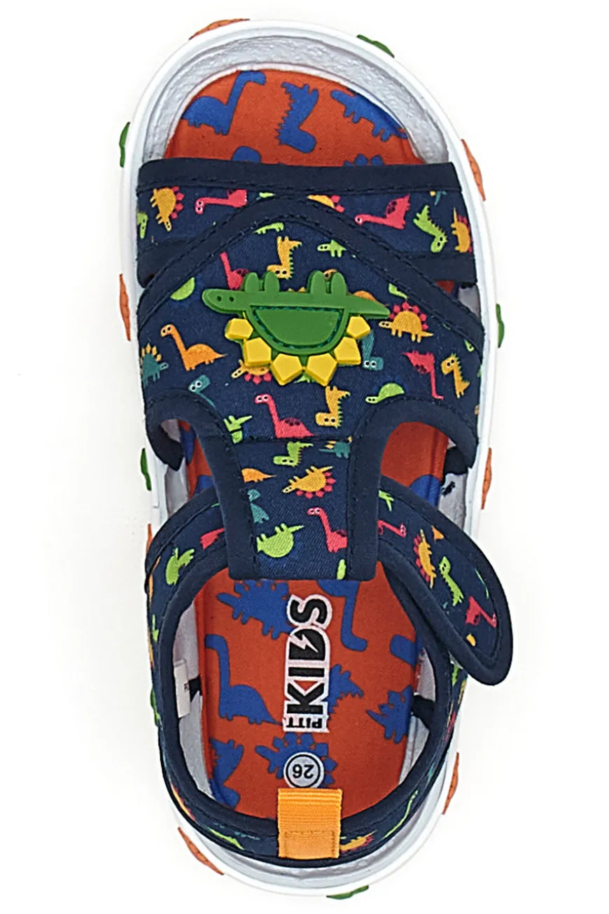 Sandali blu con dinosauri colorati Pitt kids PK2429A