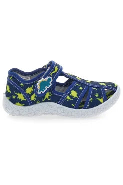 Sandali blu con dinosauri gialli punta chiusa PITT KIDS PK2492D