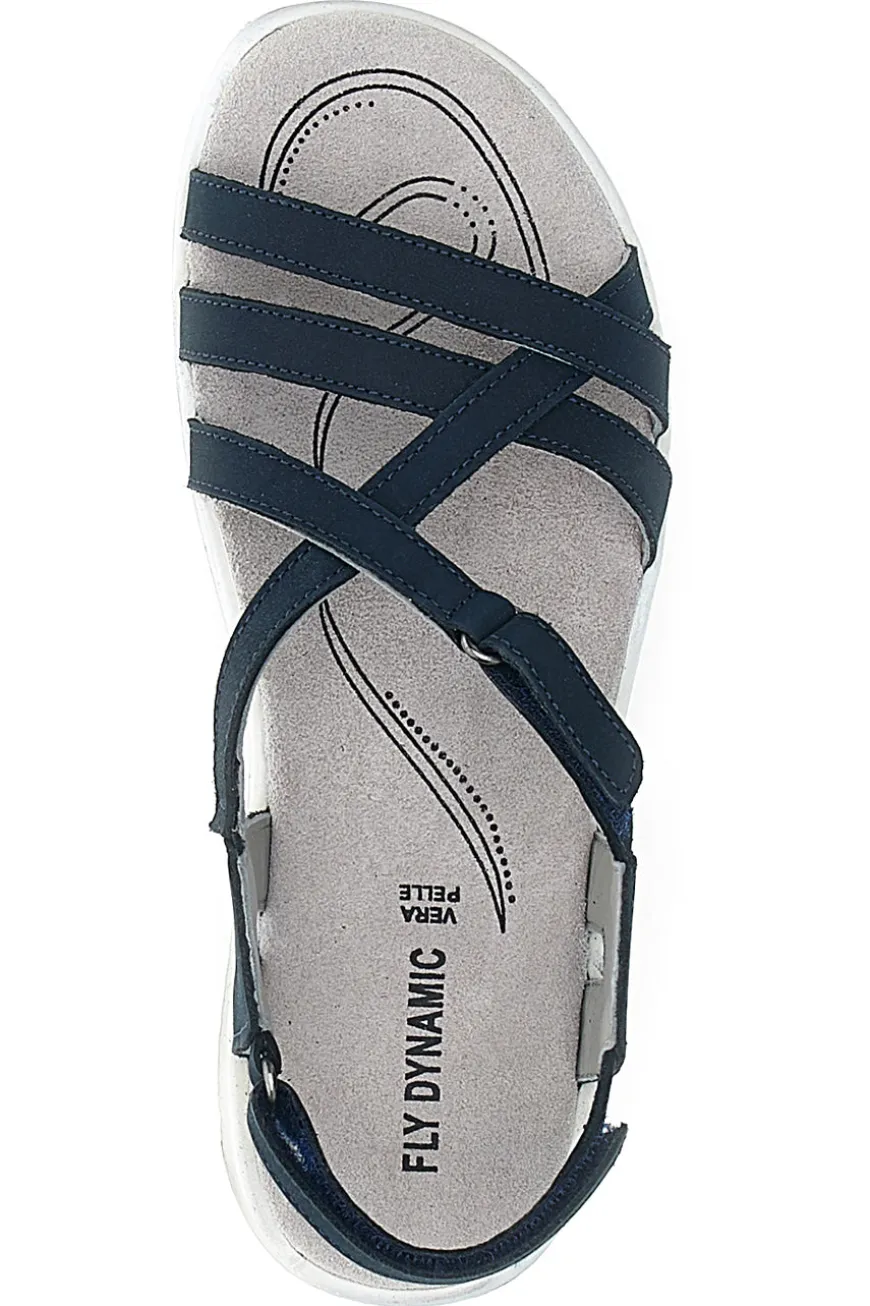 Sandali Blu Con Sottopiede in Vera Pelle Fly Dinamic 65