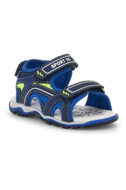 Sandali blu con strappi Pitt kids 15115
