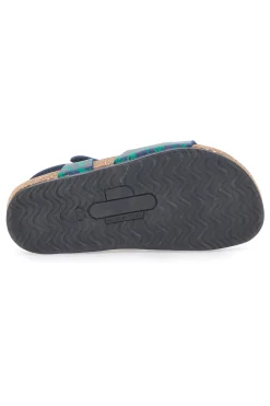 Sandali blu e verdi con stampa jungle e doppia fibbia PITTARELLO BIO 257A066SR