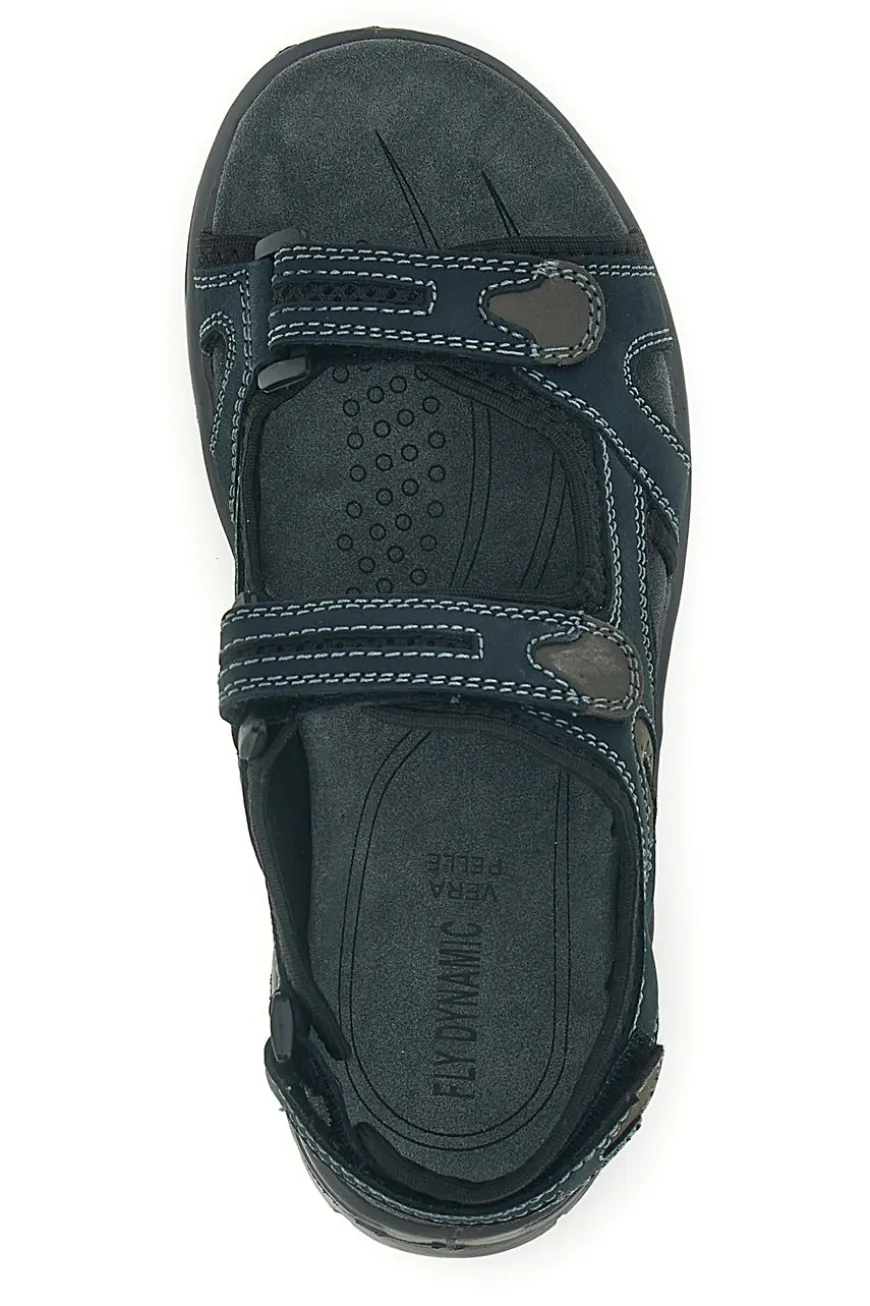 Sandali blu in vera pelle con chiusura a strappo Fly dynamic FD07