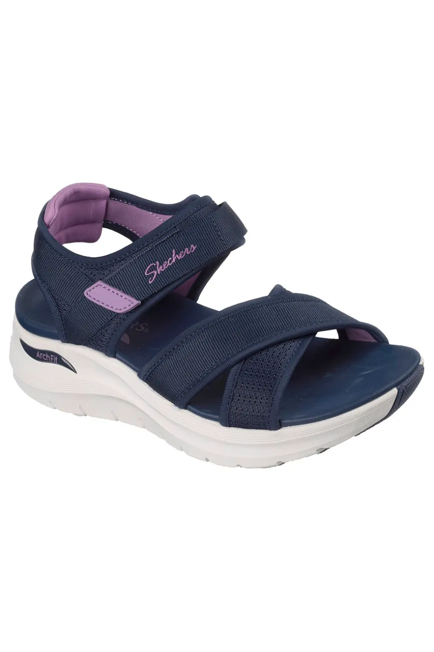 Sandali blu navy con fasce incrociate regolabili Skechers ARCH FIT 2.0 SANDAL FEELIN' BRIGHT