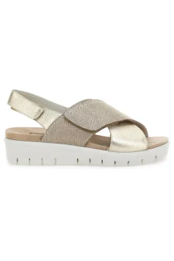 Sandali Champagne In Pelle Made in Italy Imac 7582403035713