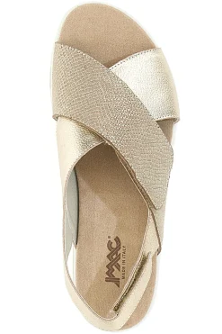 Sandali Champagne In Pelle Made in Italy Imac 7582403035713