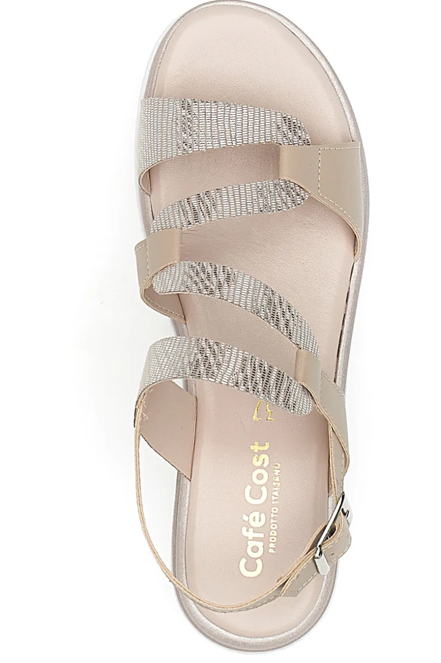 Sandali Cipria Con Cinturino Sling-back Cafe' Cost 4209
