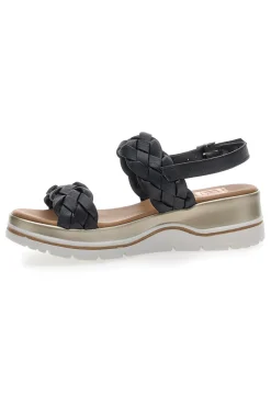Sandali con Platform Nere Vera Pelle Pittarello Elite 81436