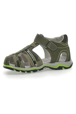 Sandali con Velcro Verde Oliva Pitt Kids 14365