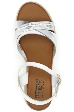 Sandali con zeppa bassa e fasce Bianchi incrociati PITTARELLO SUN FW10172