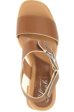 Sandali Cuoio con Tacco Medio a Blocco PITTARELLO LOOK MK3619214
