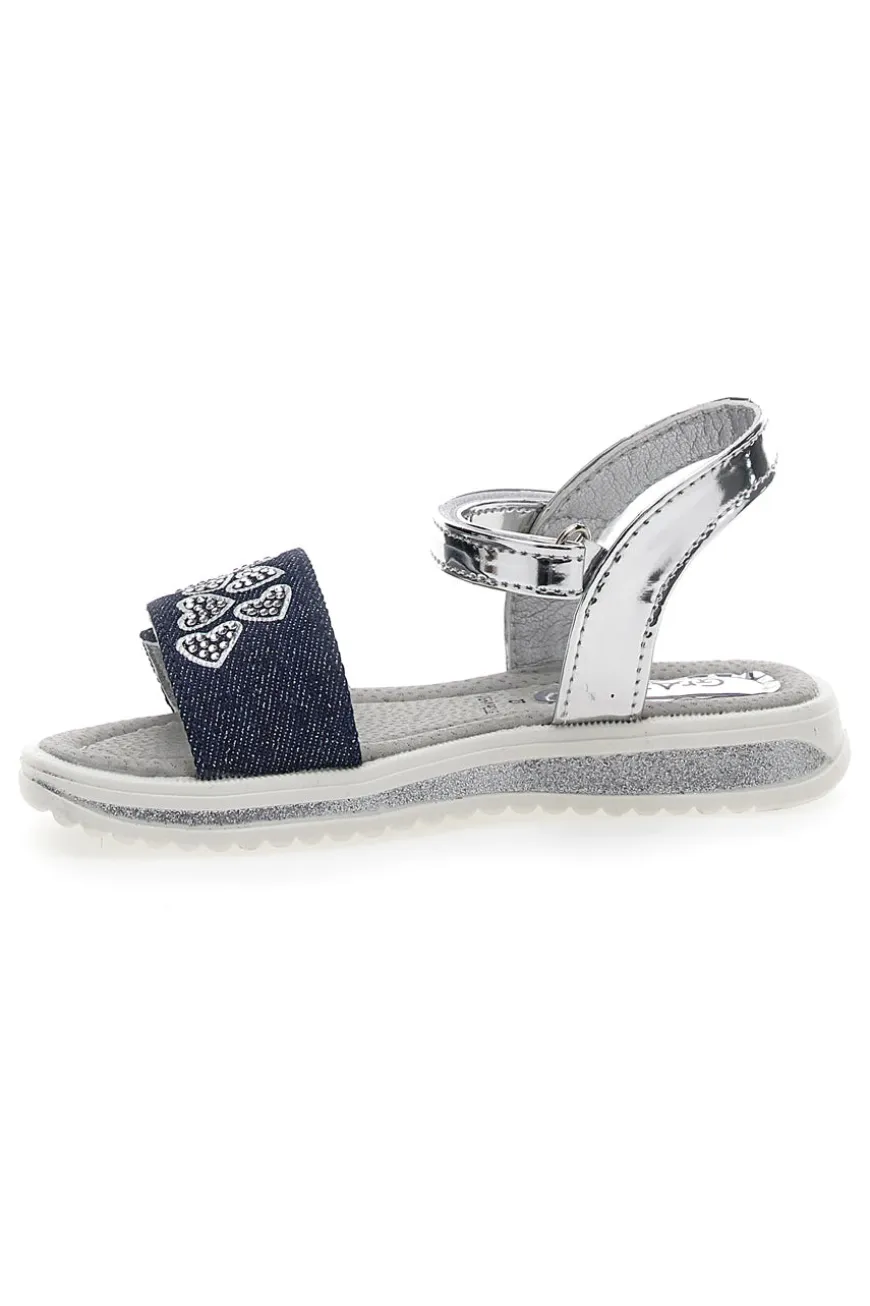 Sandali Denim e Argento Con Chiusura Strappo Grazie Girl 218734