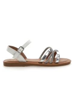 Sandali Eleganti Bianchi e Argento con Strass Pitt Kids 392433