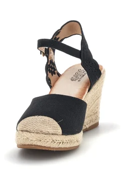 Sandali espadrillas Neri con zeppa in corda Pittarello Sun Bl6