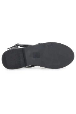 Sandali Fisherman Neri Con Suola Flat Pittarello Look 5022