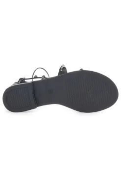 Sandali Flat Alla Schiava Neri Con Borchie Me & Me 1531