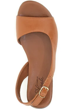 Sandali Flat Brandy In Vera Pelle Pittarello Look 225110