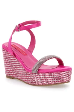 Sandali Fuxia Con Cinturino e Zeppa 10 cm Bettyflowers 1402