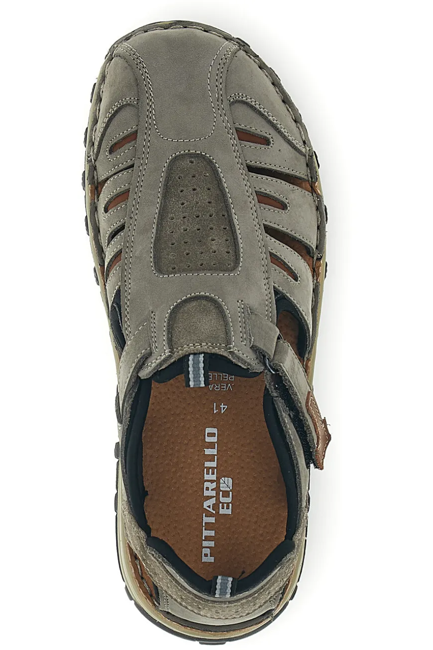 Sandali grigi in vera pelle traforata Pittarello eco 2613004